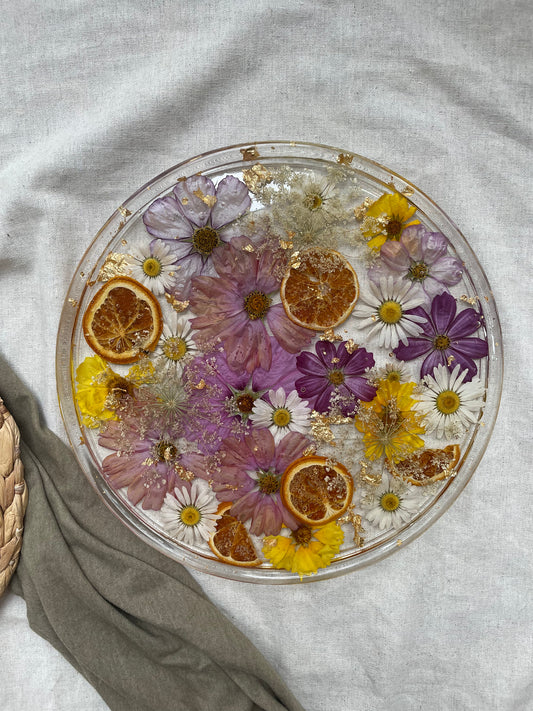 Large Floral Tray